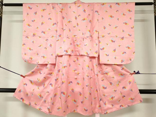 平和屋着物[]七五三　女の子　３歳　祝着　三つ身　舞蝶文　逸品　DABJ3079ea 16,614円