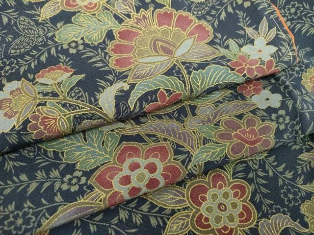 平和屋着物●上質な小紋　更紗花文　正絹　逸品　未使用　DABI6390ps