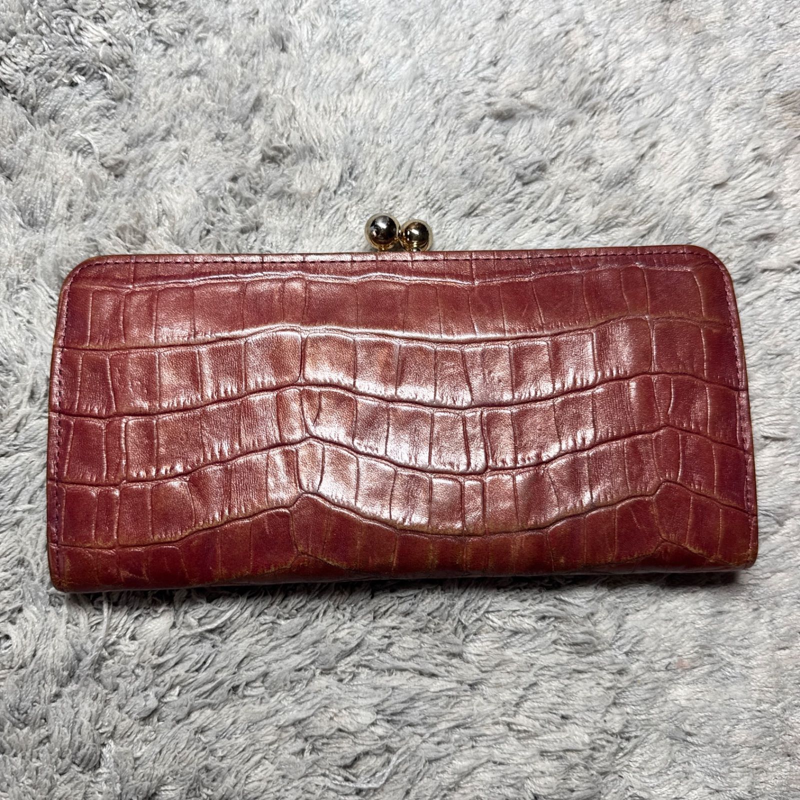 アンメートルキャレ 1 metre carre 長財布 がま口 クロコ型押し レザー 