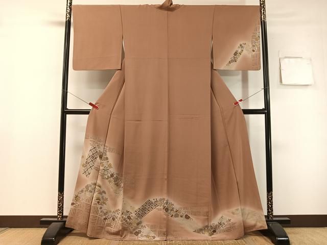 平和屋着物●訪問着　熨斗吉祥花文　暈し染め　金銀彩　正絹　逸品　CABL0036vp 30,420円