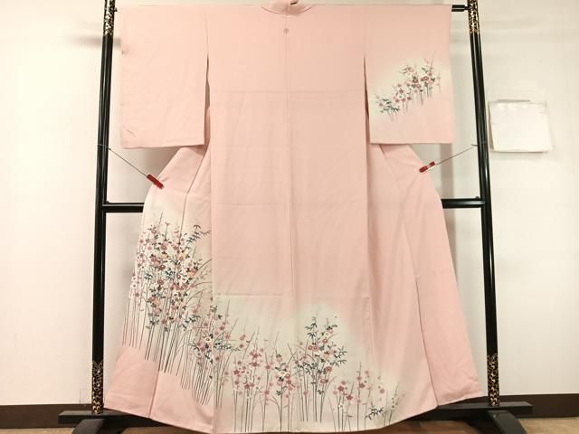 平和屋着物●訪問着　友禅　作家物　枝花文　暈し染め　正絹　逸品　CABL0080vp