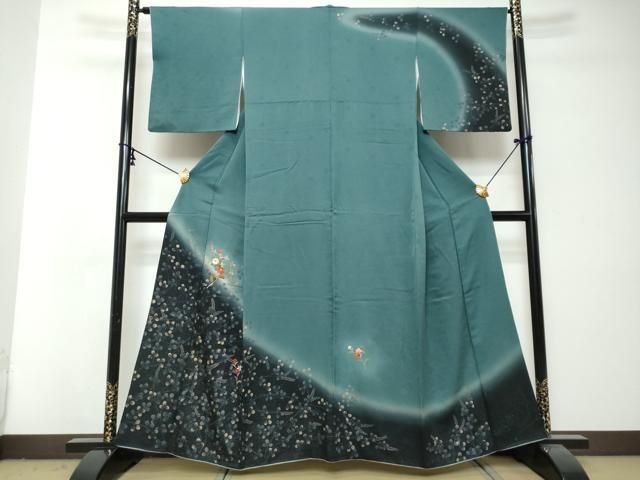 平和屋着物●訪問着　刺繍　草花文　暈し染め　金彩　正絹　逸品　DABI2970ud 27,040円