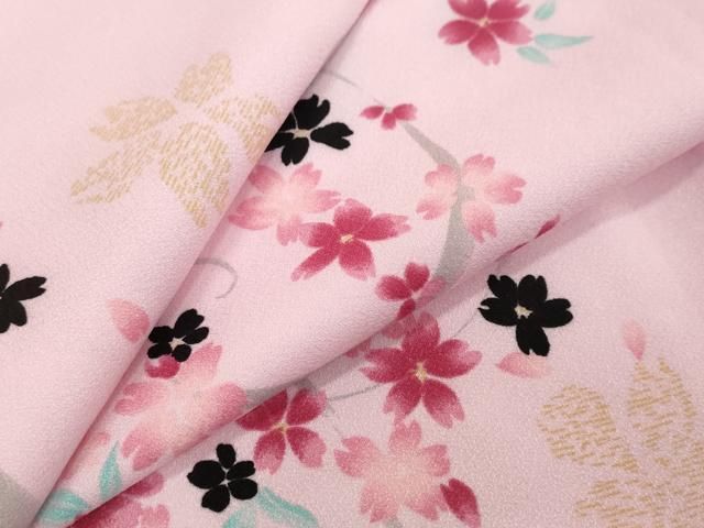 平和屋着物●小紋　舞桜文　洗える着物　DABI9045ud 14,560円