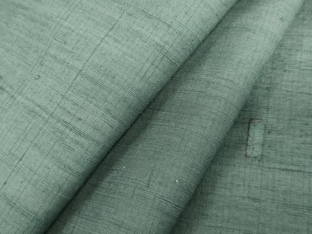 平和屋着物●上質な紬　作家物　色無地　錆浅葱色　正絹　逸品　AABL4128cs 14,768円