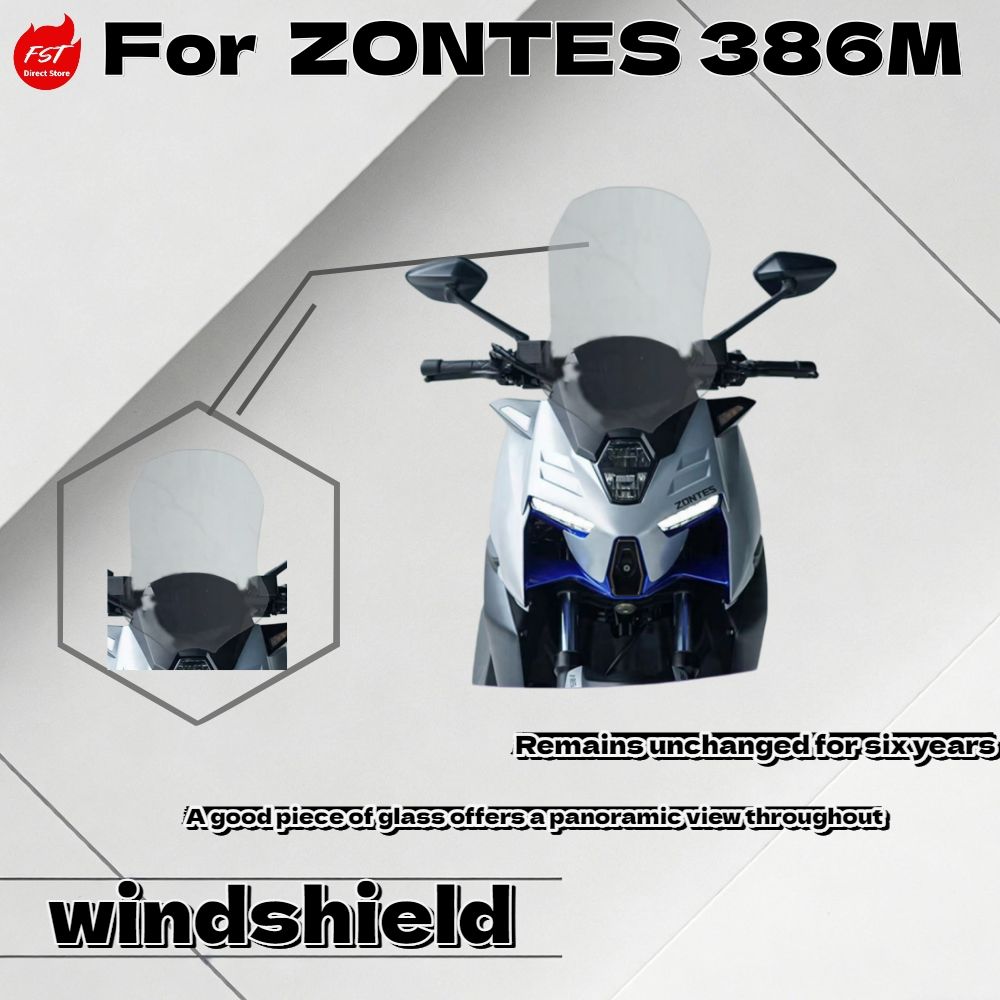 ZONTES 368M対応 カスタム高さ幅広フロントウィンドシールド ウィンドデフレクター