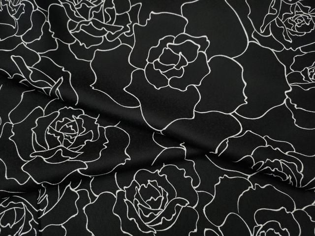 平和屋着物●上質な小紋　薔薇　黒地　正絹　逸品　CABK8120ut 25,350円