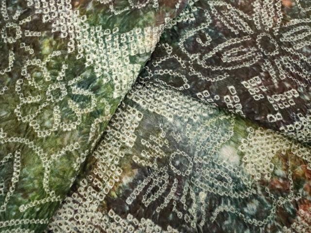 平和屋着物●上質な小紋　総絞り　花唐草文　正絹　逸品　AABL2107ck 25,272円