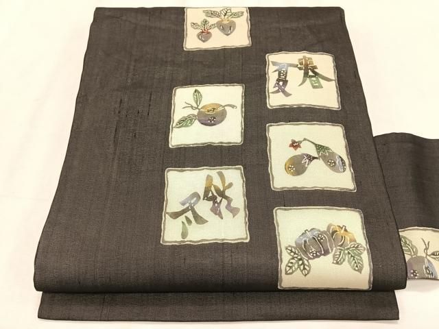 平和屋着物＊夏物　絹芭蕉　九寸名古屋帯　紅型　春夏秋冬　成り物　正絹　逸品　CABK1521fb