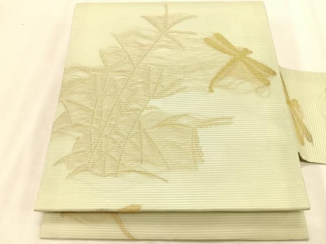 平和屋着物＊夏物　九寸名古屋帯　トンボ　金糸　正絹　逸品　CABK1552fb