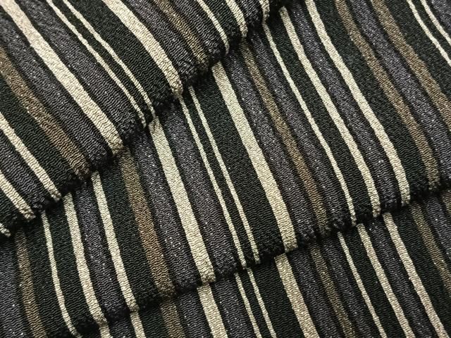 平和屋着物●上質な小紋　縞　正絹　逸品　AABK7967fy