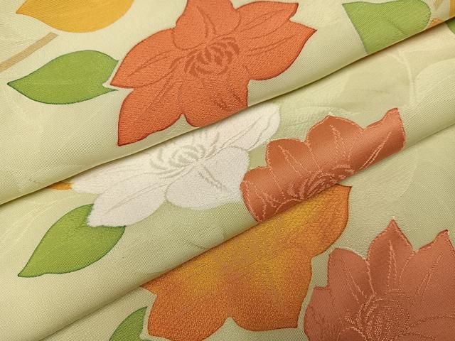平和屋着物●上質な小紋　地紋起こし　枝花物　正絹　逸品　AABL1355ph