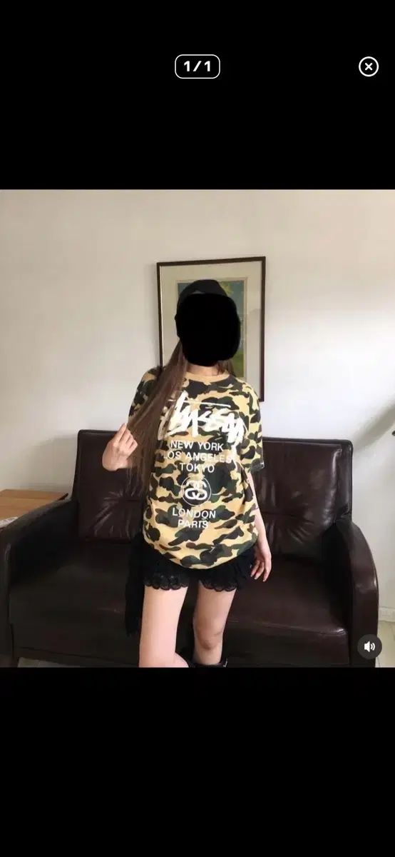 A BATHING APE® x STUSSY WORLD TOUR カモフラージュ半袖Tシャツ