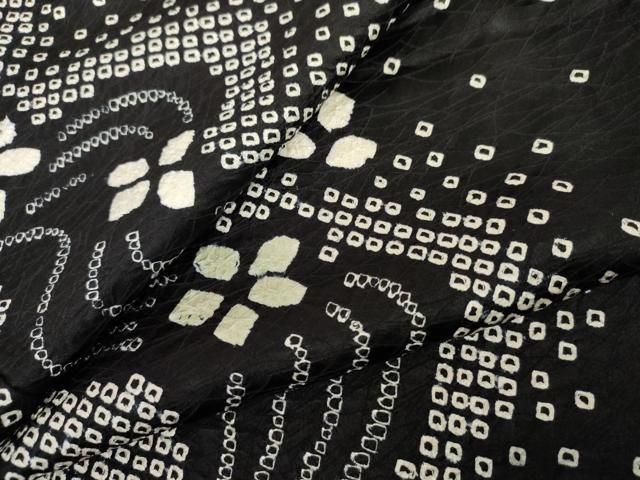 平和屋着物●上質な小紋　流水花文　黒地　正絹　逸品　AABL0186cs 14,196円