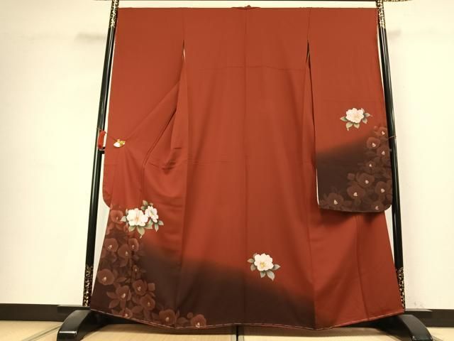 平和屋着物●豪華振袖　草花文　暈し染め　金銀彩　正絹　逸品　AABK7726fy
