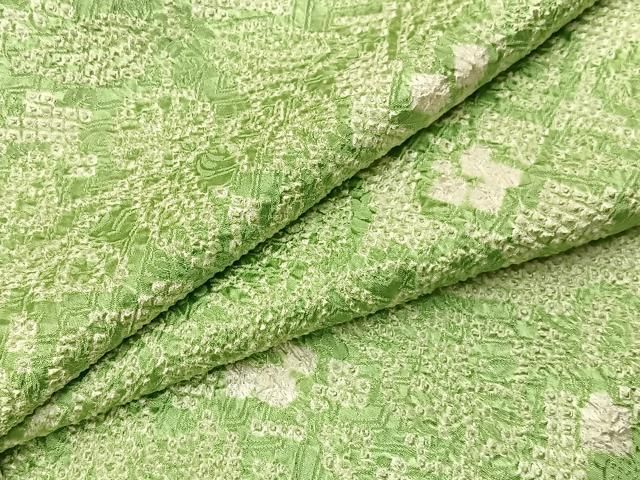 平和屋着物●上質な小紋　総絞り　草花文　正絹　逸品　未使用　BAAY3657hj
