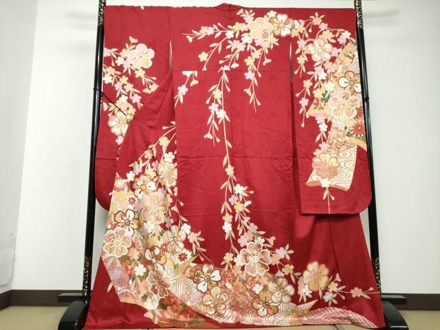 平和屋着物●豪華振袖　駒刺繍　草花文　金彩　正絹　逸品　DABI2638ud 35,490円