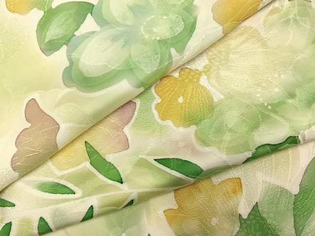 平和屋着物●上質な小紋　地紋起こし　草花文　暈し染め　正絹　逸品　AABK7567fy