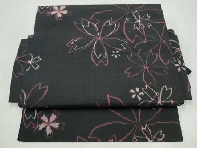 平和屋着物●つけ帯　紬地　舞桜文　正絹　逸品　CABJ8681hy 23,660円