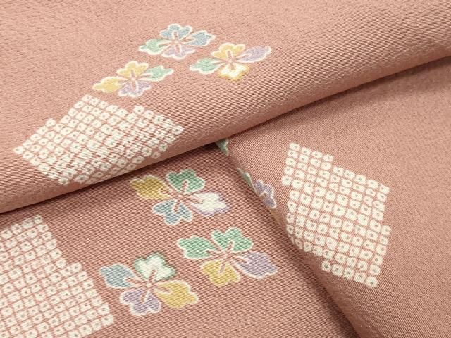 平和屋着物●上質な小紋　花菱文　正絹　逸品　未使用　CABI1024gh