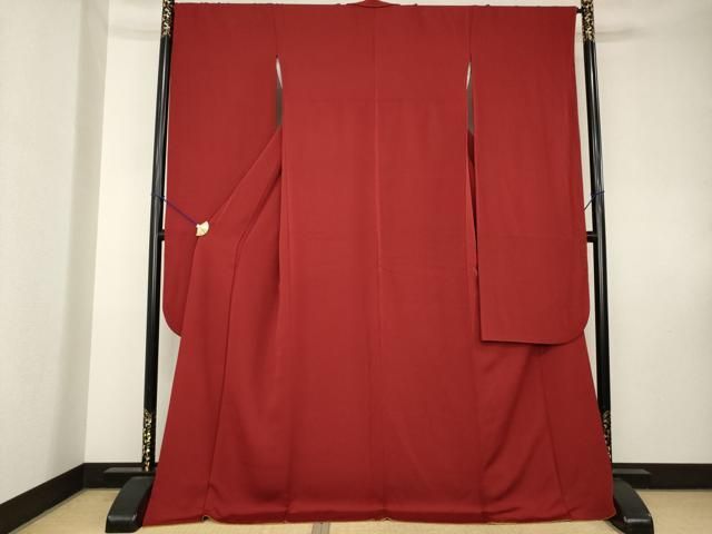 平和屋着物●豪華振袖 紗綾形地紋 緋色 正絹 逸品 AABK7408ck
