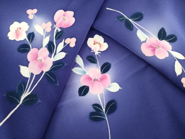 平和屋着物●上質な小紋　手描き　草花文　ほたる暈し　やまと誂製　正絹　逸品　AABK6253ck 16,380円