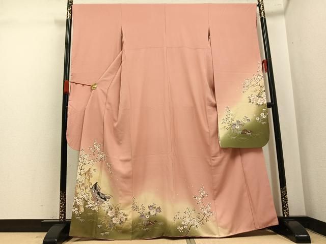 平和屋着物●豪華振袖　女人花文　暈し染め　金彩　やまと誂製　正絹　逸品　AABK4297ph