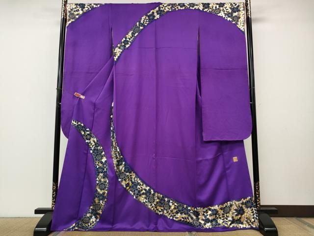 平和屋着物●金彩友禅作家　金彩の魔術師　堀省平　金煌織　振袖　舞花文　箔散らし　金銀彩　正絹　逸品　CABI9958ut