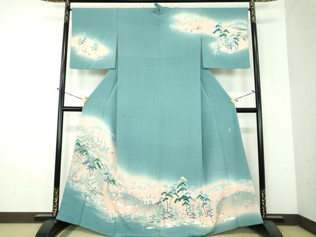 平和屋着物●訪問着　友禅　作家物　風景花文　暈し染め　正絹　逸品　DABH9155ps 28,730円