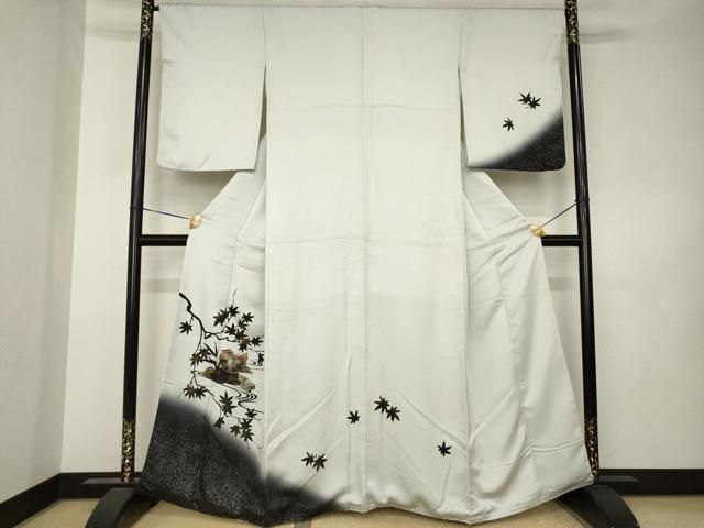 平和屋着物●訪問着　鴛鴦楓文　暈し染め　金彩　正絹　逸品　AABK3099ck