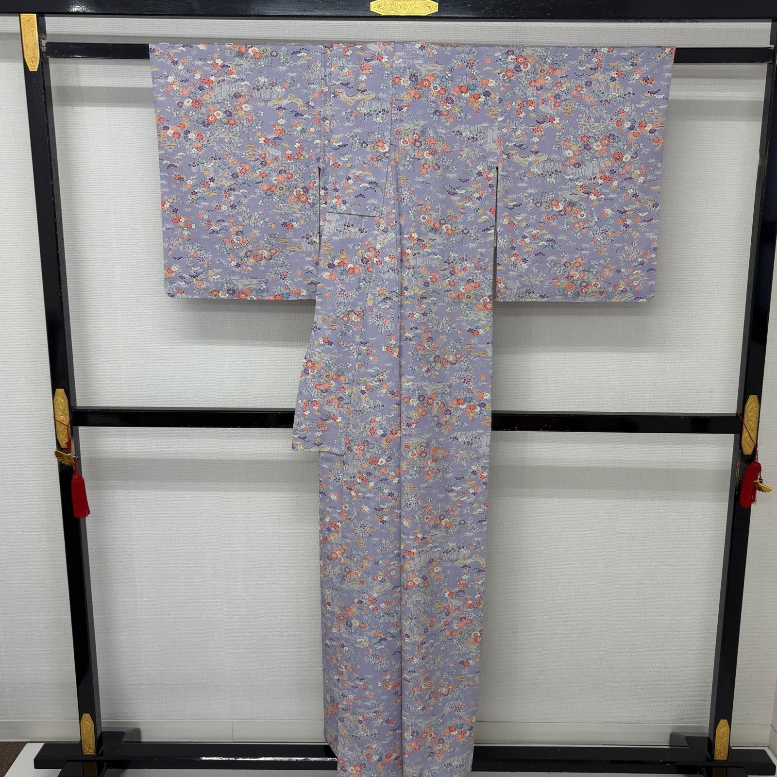 小紋 単衣仕立て 草花の染め 総柄 正絹 MK-9713 - メルカリ