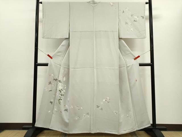 平和屋着物●訪問着　友禅　作家物　枝花文　正絹　逸品　CABJ2513ze