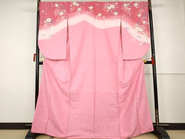 平和屋着物●小振袖　二尺袖　舞桜　暈し染め　洗える着物　AABK1725cs