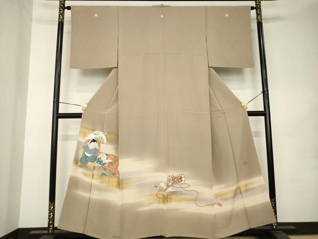平和屋着物●京童人形絵師　高橋翠延　色留袖　二人羽織　金彩　正絹　逸品　AABK1851ck