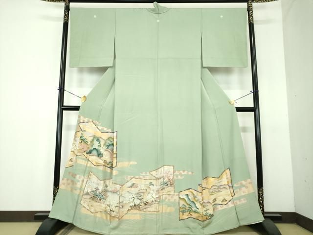 平和屋着物●豪華色留袖　風景花屏風　暈し染め　金銀彩　正絹　逸品　DABH9107ps