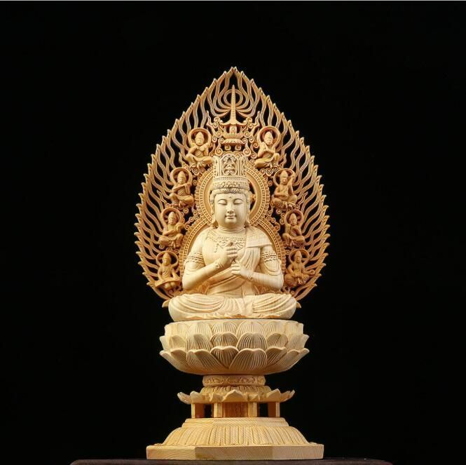 珍品　総檜木材　仏教工芸品　木彫仏像　最高級品　仏師手仕上げ品　大元帥明立像 極上品/綺麗 総檜材 仏教工芸品 木彫仏像 精密彫刻 仏師で仕上げ品 大