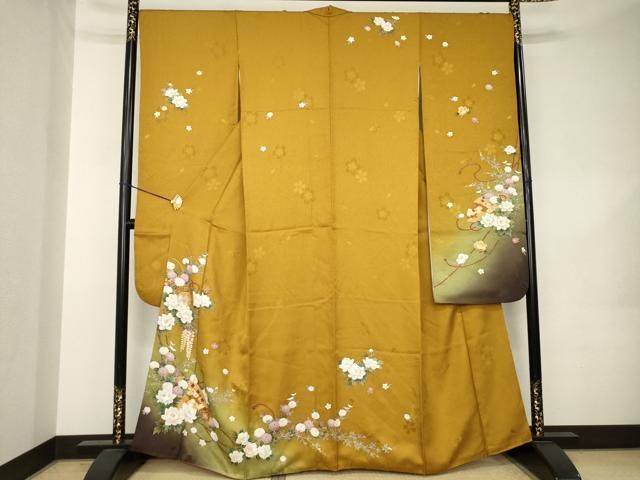 平和屋着物●豪華振袖 花鼓文 暈し染め 金彩 正絹 逸品 AABK0369ck