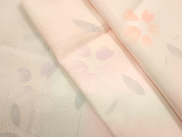 平和屋着物●長襦袢　無双仕立て　手描き　枝花文　暈し染め　半衿刺繍　正絹　逸品　CABJ2407ze