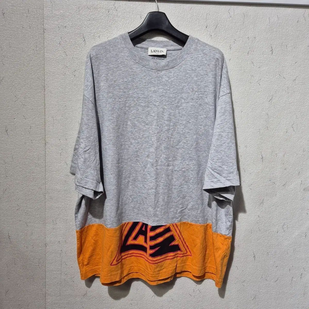 ランバン ロゴ POINT グレー/オレンジ 半袖 Tシャツ 6,120円