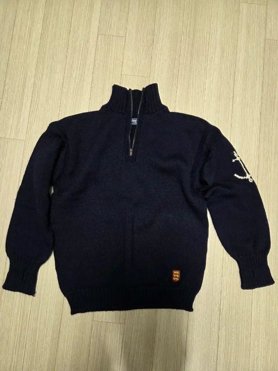 ガンジーウーレンズ Fisherman(フィッシャーマン) ハーフジップアップ セーター ネイビー40