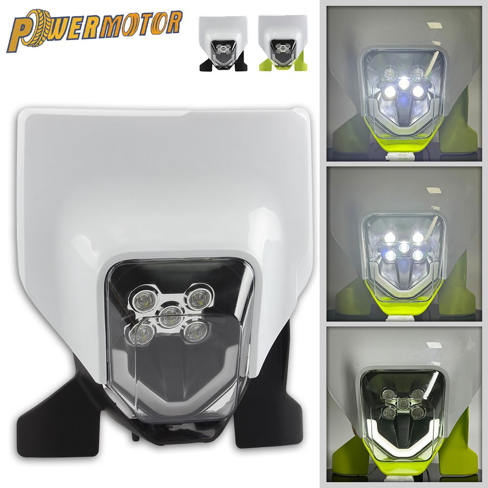 PowerMotor ハスクバーナ TE TC FE FC 125 200 300 400 2012〜2023対応 LEDヘッドライトプレート ダートバイク エンデューロ モトクロス