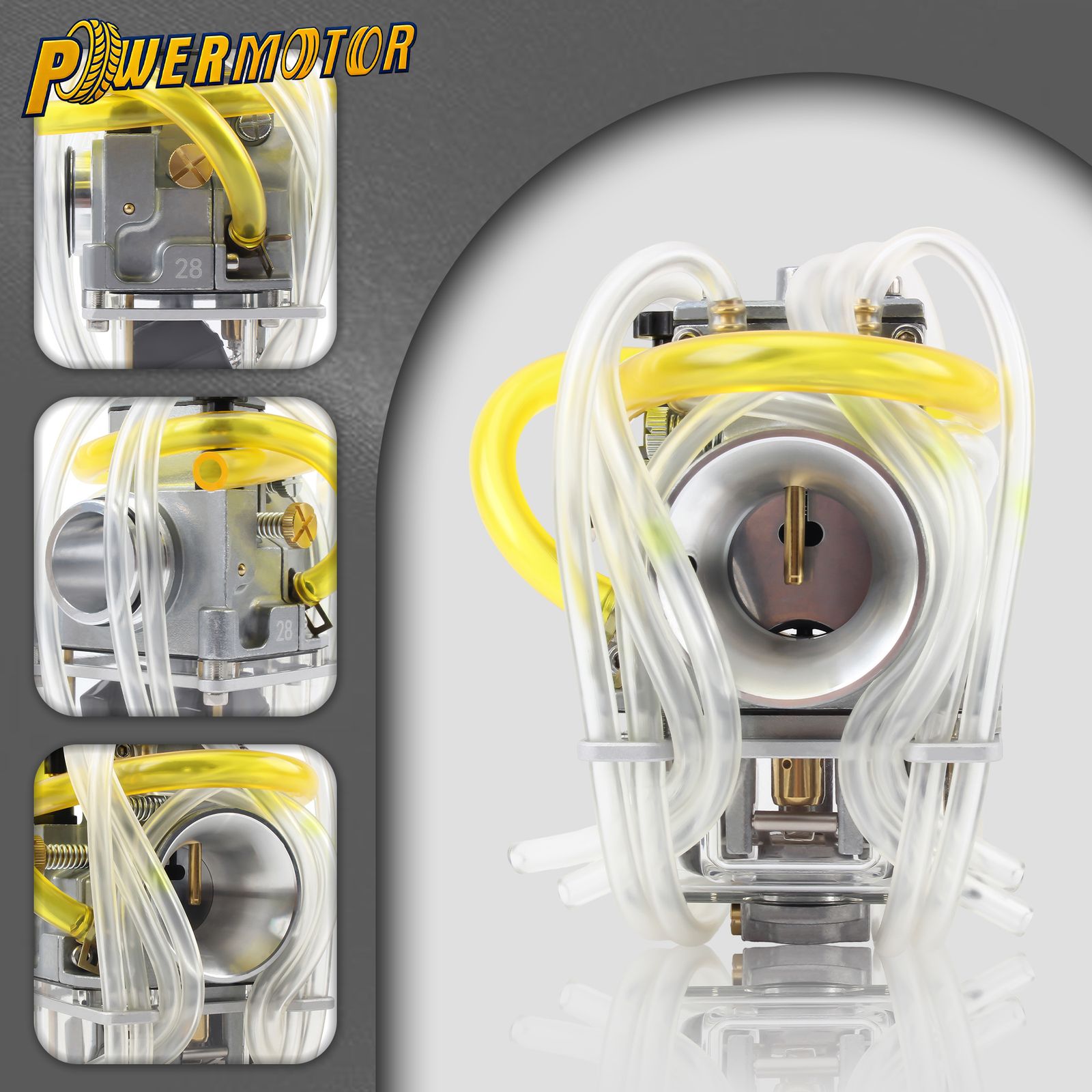 PowerMotor レクトロン ビレトロン ミニPWK キャブレター 24〜34mm 高流量調整可能パワージェット ダートバイク用 13,726円