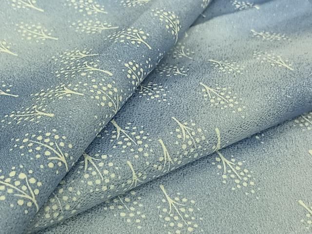 平和屋着物▽小紋　単衣　樹林文　暈し染め　洗える着物　AABJ9830jh