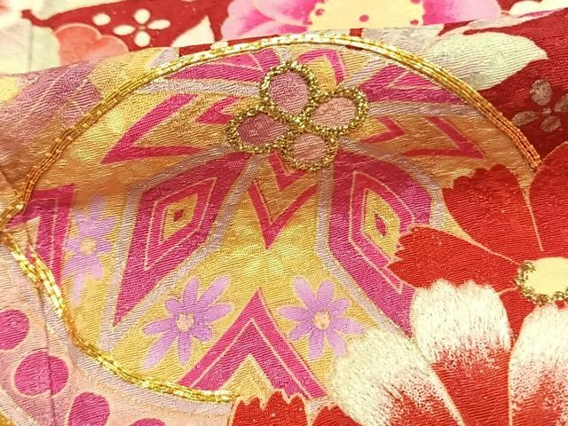 送料無料】平和屋着物○豪華振袖 駒刺繍 草花毬文 暈し染め 銀通し地