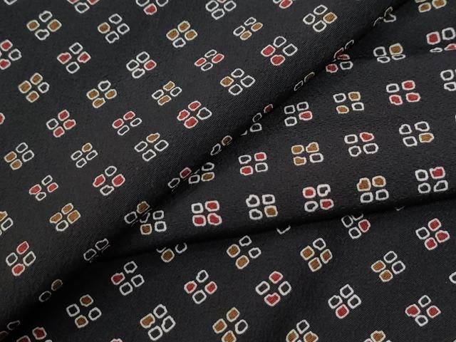 平和屋着物●上質な小紋　吉祥文　黒地　正絹　逸品　CABI2287yc