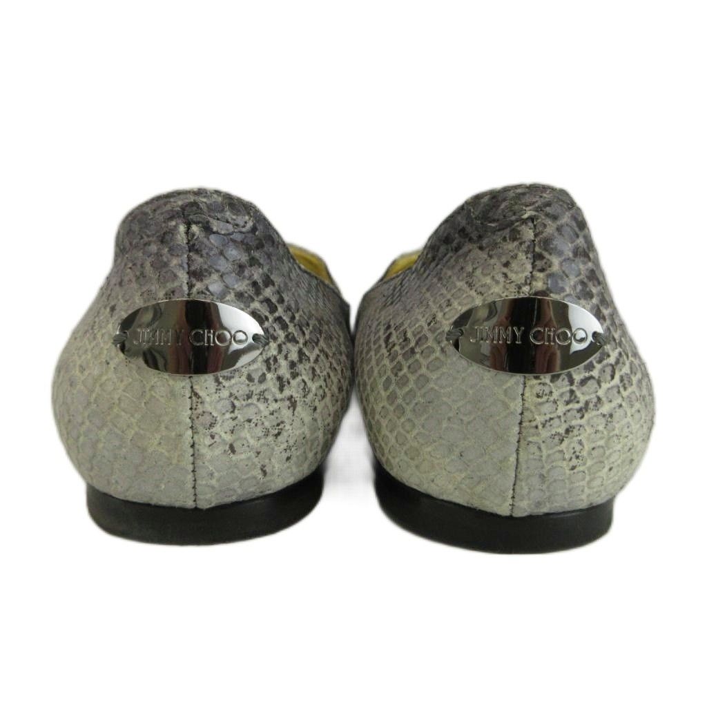 ジミーチュウ JIMMY CHOO フラットパンプス レザー パイソン型押し