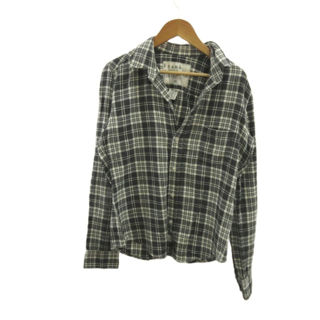 フランク&アイリーン Frank&Eileen BARRY フランネルシャツ XS 黒 ブラック チェック柄 オープンカラー 長袖 /KK ■GY69 6,230円