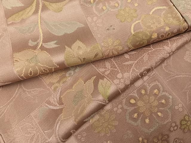 平和屋着物●上質な小紋　地紋起こし　草花文　正絹　逸品　AABJ9440ph