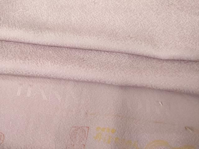 平和屋着物●森英恵・HANAE MORI　色無地　舞蝶地紋　撫子色　丹後ちりめん　反端付き　正絹　逸品　AABK0132ck 27,300円