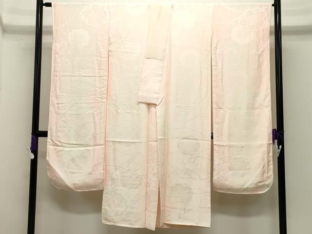 平和屋着物●振袖用長襦袢　袷　舞梅地紋　暈し染め　正絹　逸品　CABI0767gh