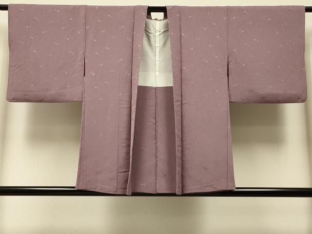 平和屋着物＃羽織　色無地　石畳地紋　梅染色　正絹　逸品　CABI6033in